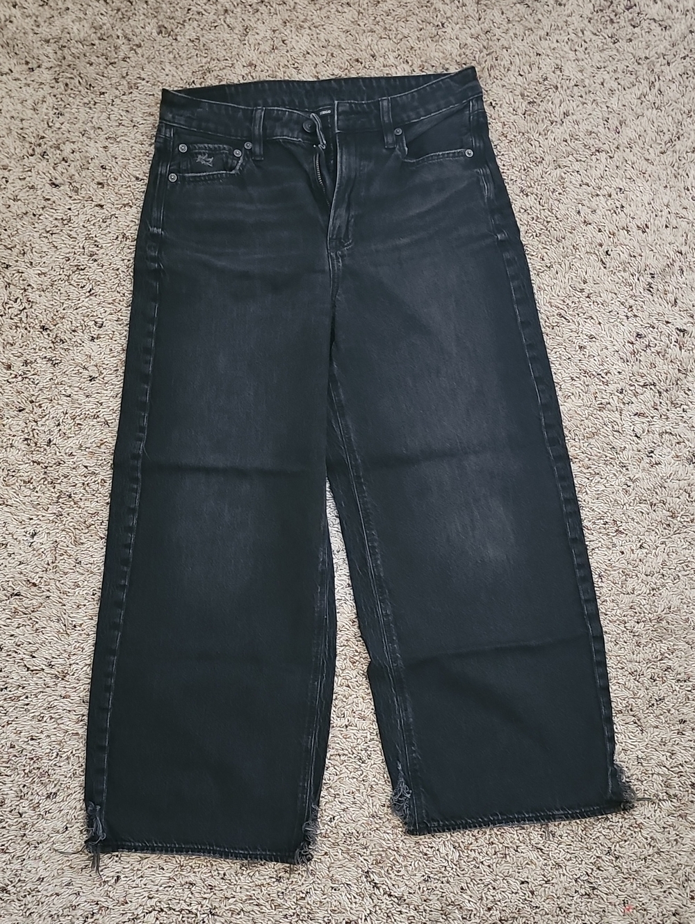 Wide-Leg Black Women's Jeans Ankle Length